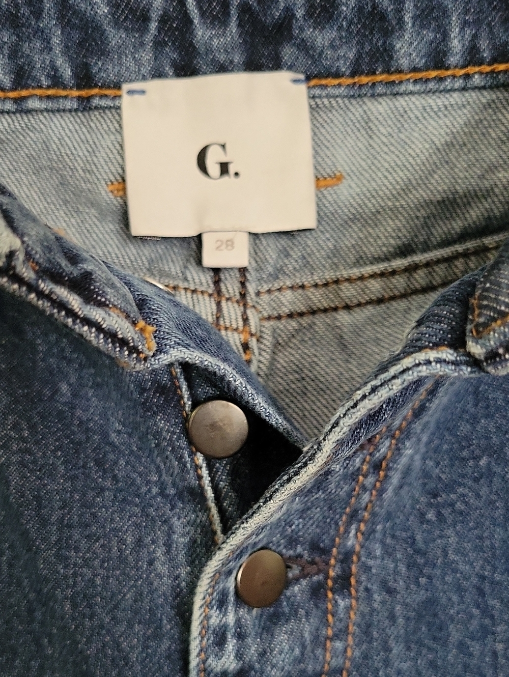 goop G.Label Spitzer Button-Fly Plaid-Cuffed Cotton Denim Jeans Size 28 New